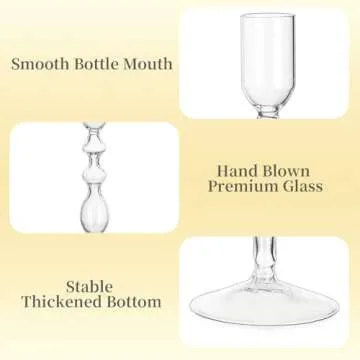 Hewory Glass Candle Holder Set: 4PCS Clear Glass Candlestick Holders Vintage Taper Candle Holders for Candlesticks, Unique Candle Sticks Holder Decor for Table Dinner Festival Events Decorations
