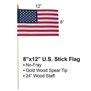 24 Pack American Stick Flags - Durable and Elegant