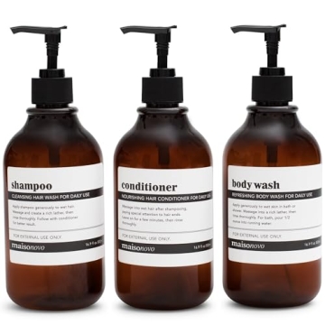 MaisoNovo Refillable Shampoo and Conditioner Bottles Set