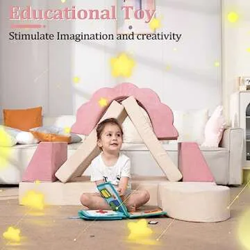 LOAOL Kids Couch, Modular Kids Play Couch, Multifunctional Foam Toddler Couch for Playroom, Imaginative Convertible Foam Couch for Creative Girls and Boys, Kids Couch Toddler Sofa