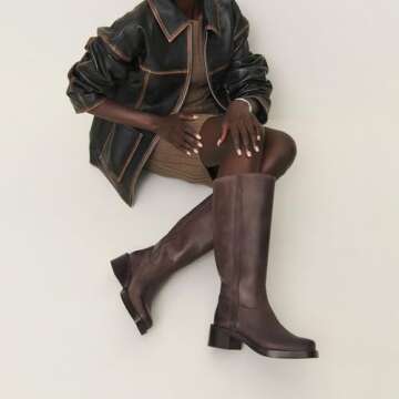 Gothictor Wide-Calf Boots for Women Knee High