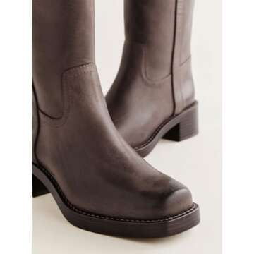 Gothictor Wide-Calf Boots for Women Knee High