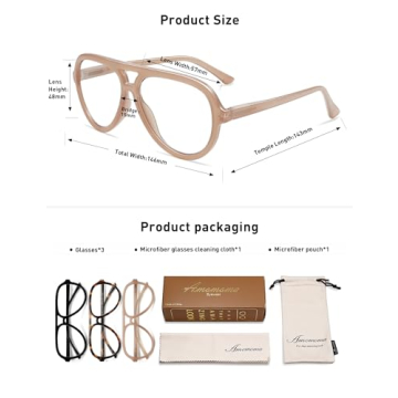 Stylish AMOMOMA Retro Aviator Reading Glasses in 3 Colors