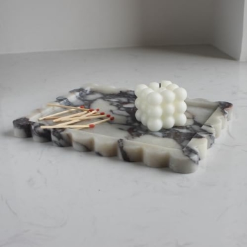 Luxury Calacatta Viola Marble Tray for Home Decor