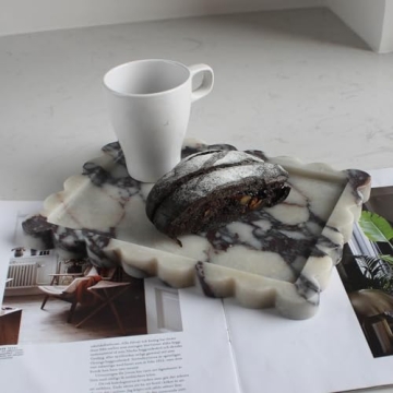 Luxury Calacatta Viola Marble Tray for Home Decor