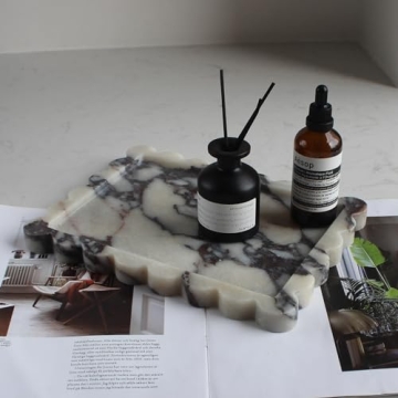 Luxury Calacatta Viola Marble Tray for Home Decor