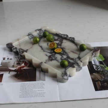 Luxury Calacatta Viola Marble Tray for Home Decor