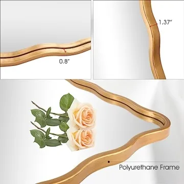 Stunning 24x36 Inch Gold Ripple Bathroom Mirror