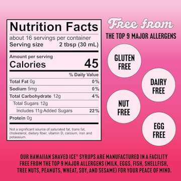 Hawaiian Shaved Ice Syrup - Delicious Tiger's Blood Flavor