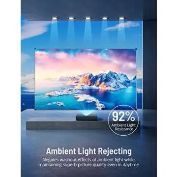 Projector Screen, Paris Rhône 100” 4K Ultra HD 16:9 Ambient Light Rejecting Fixed Frame ALR Projector Screen, Ceiling Light Rejecting Projection Screen for Ultra-Short Throw Projectors