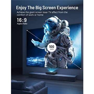 Projector Screen, Paris Rhône 100” 4K Ultra HD 16:9 Ambient Light Rejecting Fixed Frame ALR Projector Screen, Ceiling Light Rejecting Projection Screen for Ultra-Short Throw Projectors