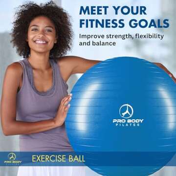 ProBody Pilates Exercise Ball - Versatile Fitness Stability Ball