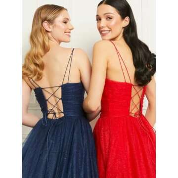 Elegant Glitter Tulle Prom Dress for Women | WaterDress