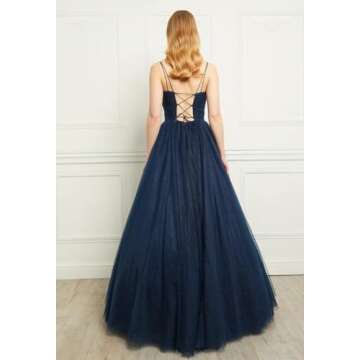 Elegant Glitter Tulle Prom Dress for Women | WaterDress