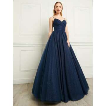 Elegant Glitter Tulle Prom Dress for Women | WaterDress