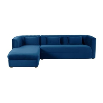 TOV Luxury Velvet Sectional in Navy - Stylish & Comfortable