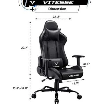 Ergonomic Gaming Gamer Chair for Adults, 330 lbs PC Computer Chair, Racing Gaming Office Chair, Silla Gamer Height Adjustable Swivel Chair with Lumbar Support and Headrest