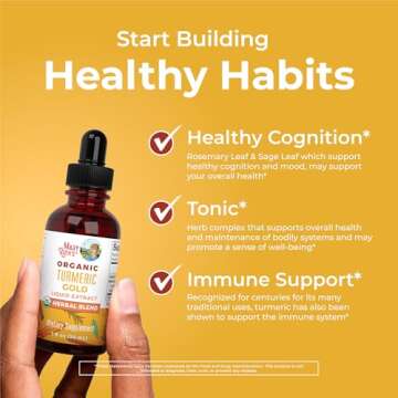 MaryRuth's Joint Health Liquid Drops & Turmeric Gold Drops | USDA Organic & Clean Label Project Verified® | Vitamins for Joint, Immune, Digestive Support | Vegan, Non-GMO, Gluten Free