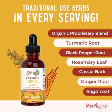 MaryRuth's Joint Health Liquid Drops & Turmeric Gold Drops | USDA Organic & Clean Label Project Verified® | Vitamins for Joint, Immune, Digestive Support | Vegan, Non-GMO, Gluten Free