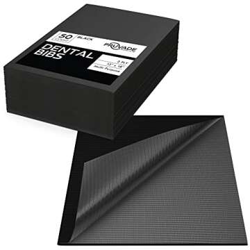Pruvade Dental Bibs - 500 Pack Adult Disposable Bibs for Dentist, Eating, Tattooing - 13" x 18" Blac...