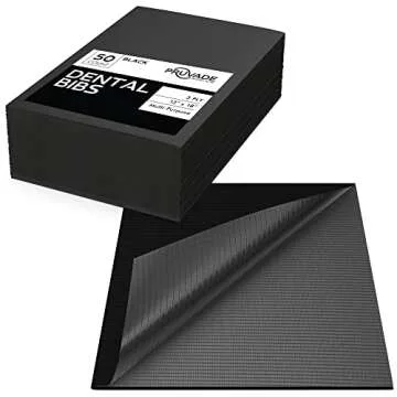 Pruvade Dental Bibs - 500 Pack Adult Disposable Bibs for Dentist, Eating, Tattooing - 13" x 18" Blac...