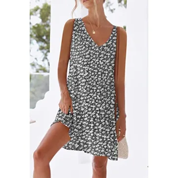 Stylish Women Mini Summer Dress with Sleeves and Pockets