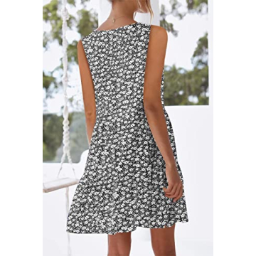 Stylish Women Mini Summer Dress with Sleeves and Pockets