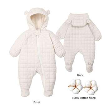 Baby Girl Boy Snowsuit 0-3 months Down Jacket Hooded Romper Jumpsuit Infant Spring Winter Outwear