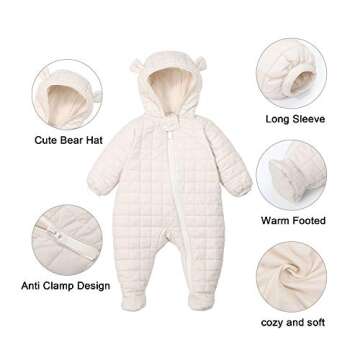 Baby Girl Boy Snowsuit 0-3 months Down Jacket Hooded Romper Jumpsuit Infant Spring Winter Outwear