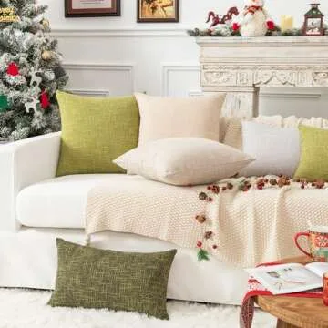 Stylish Faux Linen Cushion Covers, 55x55CM - Set of 2