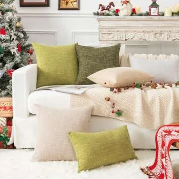 Stylish Faux Linen Cushion Covers, 55x55CM - Set of 2