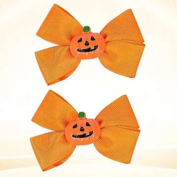 Adorable Halloween Pumpkin Hair Bows for Kids
