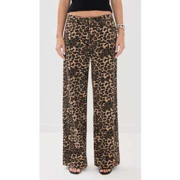 Lioness Women's Top Model Jeans, Leopard, Print, Brown, L