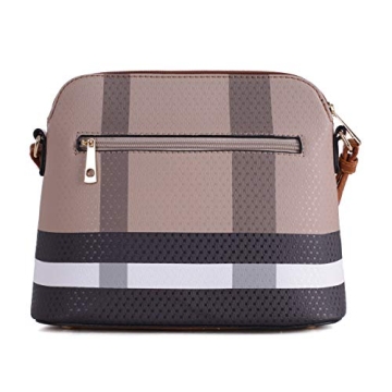 Stylish Eco-Friendly Medium Plaid Dome Crossbody Bag