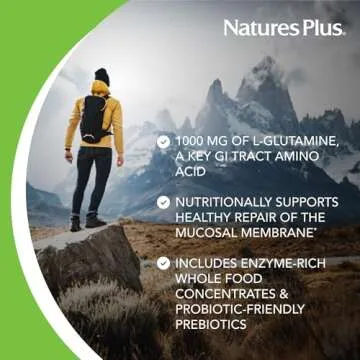 Natures Plus GI Natural Total Digestive Wellness - 90 Bi-Layered Tablets - with L-Glutamine, Probiotics, Prebiotics & Enzymes - Gluten Free - 30 Servings