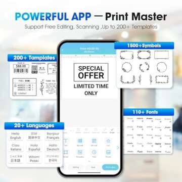 Phomemo M250 Label Maker Machine with Tape, 3 Inch Thermal Label Maker, 2025 Upgrade Portable Barcode Label Printer for Business, Home, Logo Label, Sticker Printer for Phones & PC, with 1 Roll Label