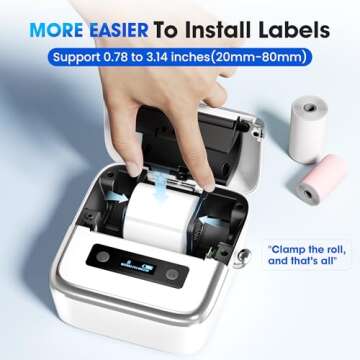 Phomemo M250 Label Maker Machine with Tape, 3 Inch Thermal Label Maker, 2025 Upgrade Portable Barcode Label Printer for Business, Home, Logo Label, Sticker Printer for Phones & PC, with 1 Roll Label