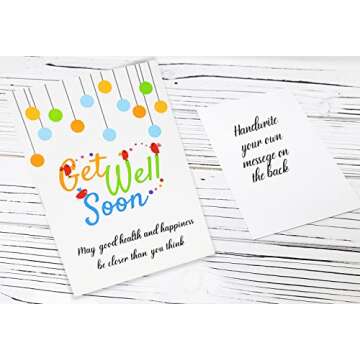 GET WELL GIFT basket, package for kids Unisex, child boy or girl Care package, Feel better soon for home or hospital after surgery w/Balloon, candy & snacks & greeting card