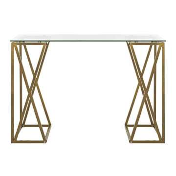 Stylish Safavieh Gold Glass Top Desk for Modern Spaces