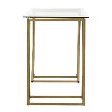 Stylish Safavieh Gold Glass Top Desk for Modern Spaces