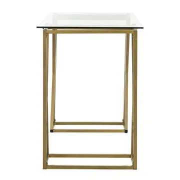 Stylish Safavieh Gold Glass Top Desk for Modern Spaces
