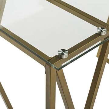 Stylish Safavieh Gold Glass Top Desk for Modern Spaces