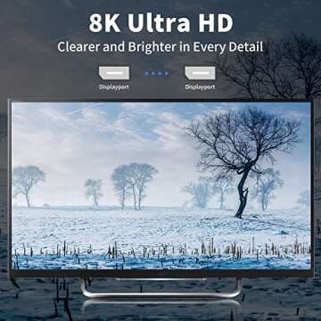 Poyiccot Right Angle Displayport 1.4 Cable, 90 Degree Displayport Extension Cable (8K/60Hz, 4k/144Hz), Short Displayport Male to Female DP 1.4 Cable Cord, Display Port 32.4Gbps for PC, Laptop, 15cm