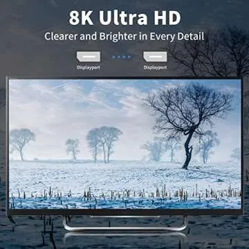 Poyiccot 8K DisplayPort 1.4 Right Angle Cable 15cm