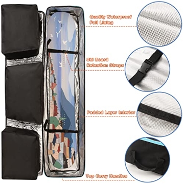 Padded Snowboard Bag with Storage Compartment for Travel