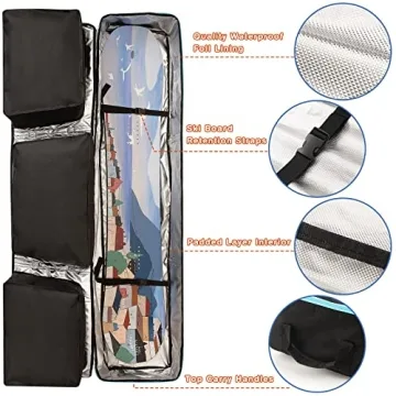 Padded Snowboard Bag with Storage Compartment for Travel
