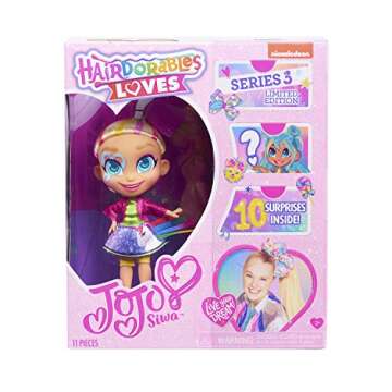 Hairdorables Loves JoJo Siwa, Unicorn Surprise, Includes 10 Surprise Accessories, Kids Toys for Ages 3 Up by Just Play
