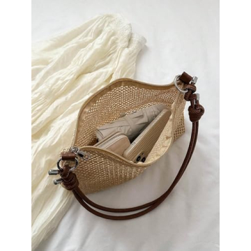 SweatyRocks Stylish Straw Handbag for Summer Fun