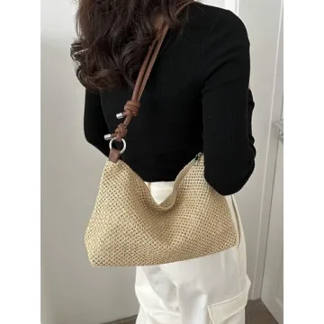 SweatyRocks Stylish Straw Handbag for Summer Fun