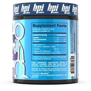 BPI Sports Best BCAA Shredded - Thermogenic Recovery Drink - Caffeine Free - BCAA Powder - Lean Musc...